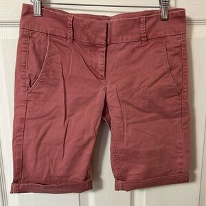 LOFT pink Bermuda roll up shorts - size 00​